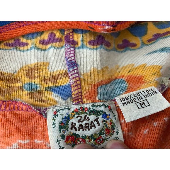 Vintage Beaded Lady Hooded Soft Shell Jacket Front Zipper Cotton 24 Karat Brand - Picture 10 of 15